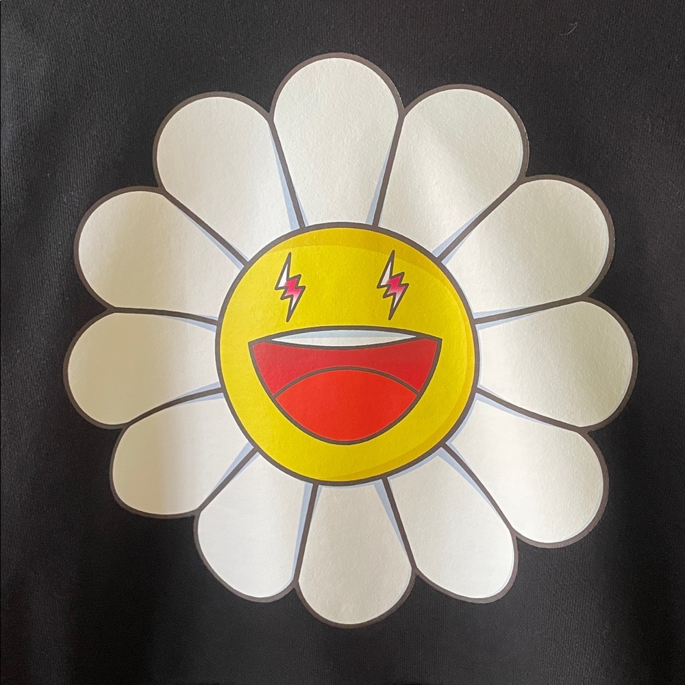 Takashi Murakami Flower Black Hoodie in collab with J Balvin Blanco size M - Picture 6 of 13